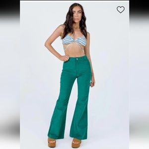Princess Polly Nadia Green Corduroy Pants - Size 0.